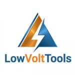 LowVoltTools logo featuring a stylized orange L and blue V peak with a lightning bolt; the premier resource for Starlink, satellite, security, and professional low voltage installation tools.